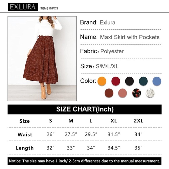 Brown/ burgundy midi length skirt NWT - Picture 3 of 3